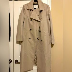 Mango Trench coat in color Grey and in Size XL.